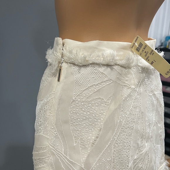 Jason Wu White Silk Mini Skirt w/Pleated Tier Hem - Picture 8 of 11